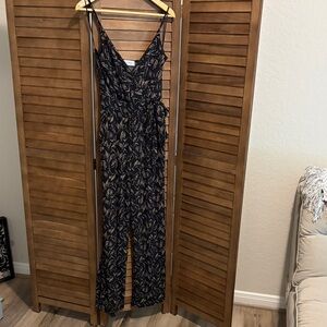 Kaileigh Black and Tan Jumpsuit